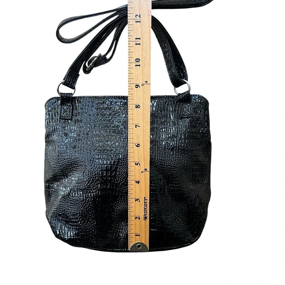 Kenneth Cole Unlisted Womens Black Faux Leather Handbag Shoulder Bag Purse New